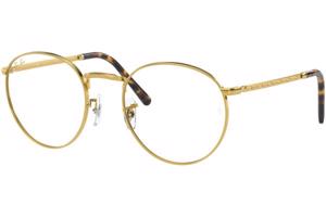 Ray-Ban New Round RX3637V 3086 L (53) Arany Unisex Dioptriás szemüvegek