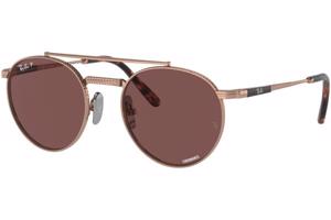 Ray-Ban Round II Titanium Chromance Collection RB8237 3140AF Polarized M (50) Arany Unisex Napszemüvegek