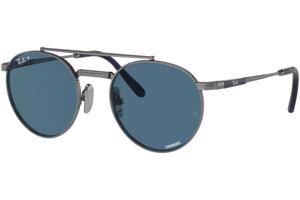 Ray-Ban Round II Titanium Chromance Collection RB8237 3142S2 Polarized M (50) Szürke Unisex Napszemüvegek